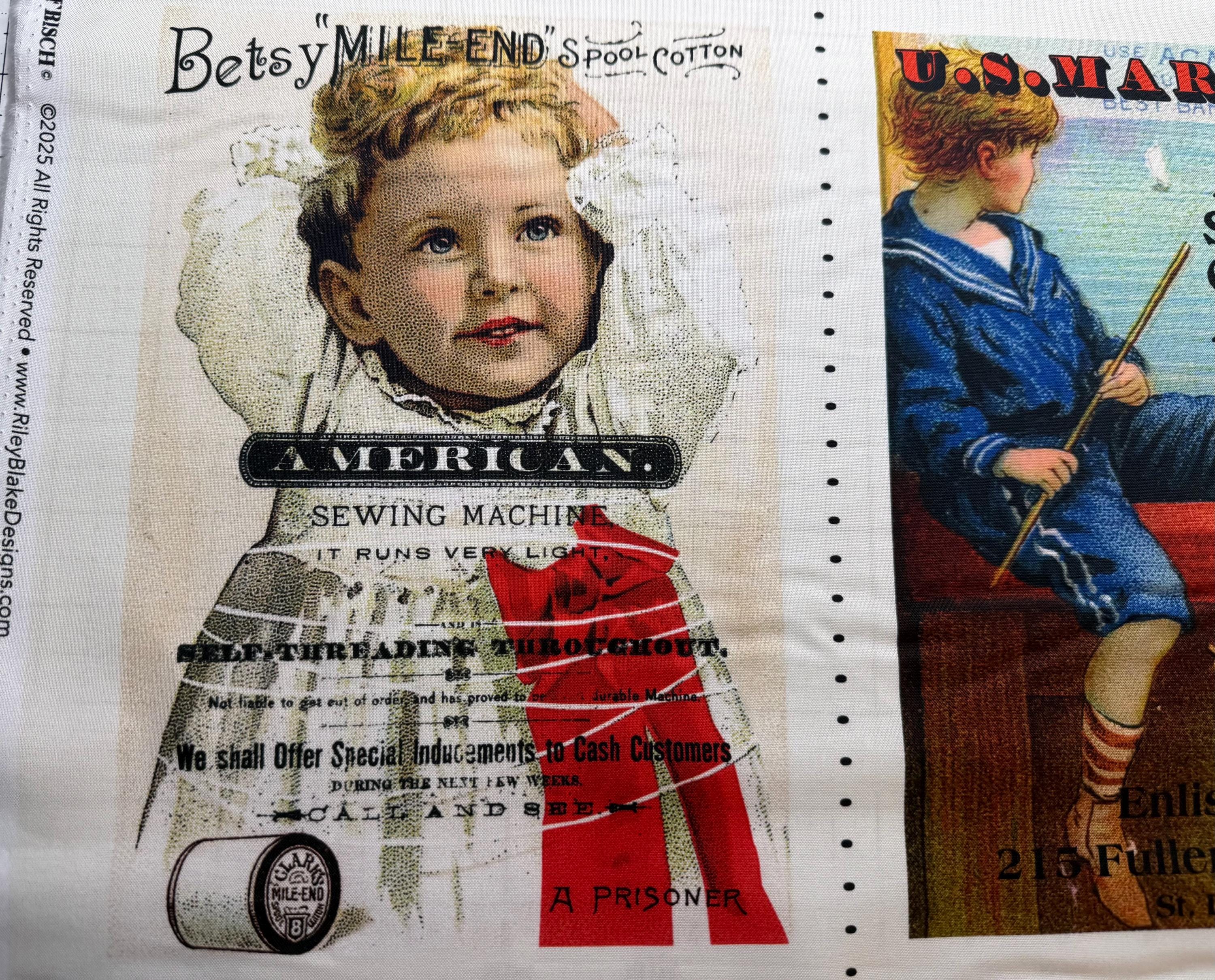 See America - Sewing Ads Patch Panel by J Wecker Frisch for Riley Blake ...