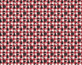 Woodsman Trees Red - Lori Whitlock - PER QUARTER METRE Woodsman Trees Red - Lori Whitlock - PER QUARTER METRE