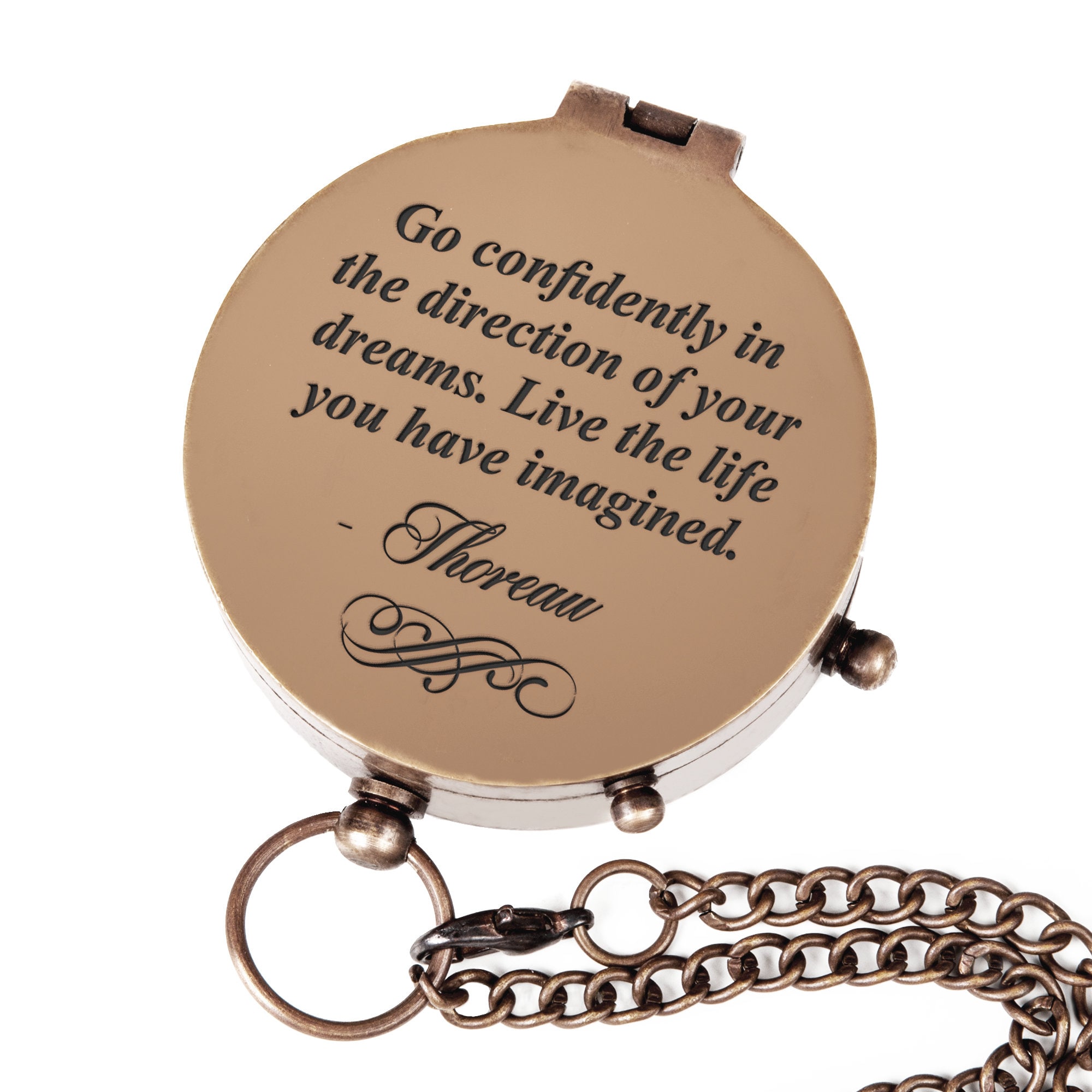 Personalized Compass Inspirational Quotes Engraved on Brass Etsy