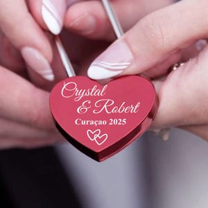 Gegraveerd liefdesslot, gepersonaliseerd jubileumcadeau, huwelijksaandenken afbeelding 6