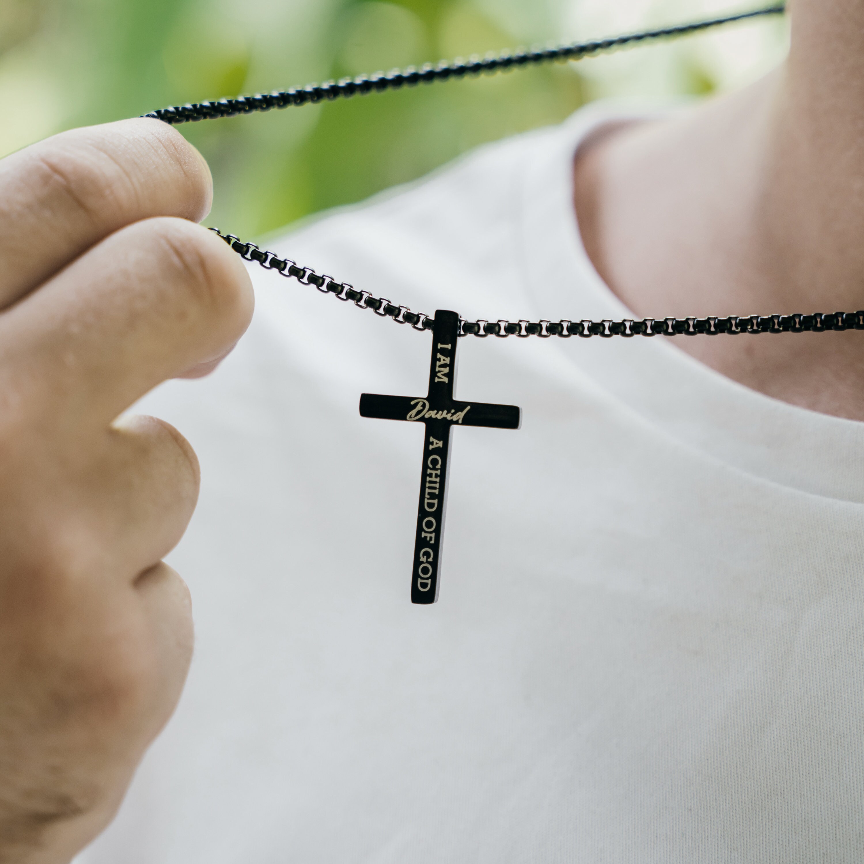 Personalized Cross Necklace, Engraved Christian Gift, Wedding Gift for ...