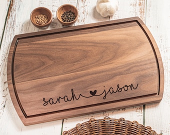 Couple Names Cutting Board Personalized Cheese Board Custom Wedding & Engagement Gift for Newlyweds