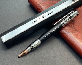 Custom Engraved Bullet Pen, Police Academy Graduation Gift, US Navy Veteran Gift