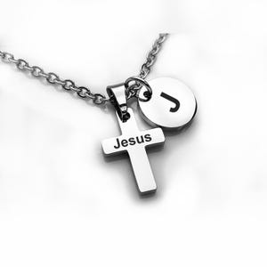 Engraved Kids Cross Necklace Custom Cross Pendant Necklace, Unique Baptism Cross Necklace Engraved Baby Name Cross Necklace,Christening Gift