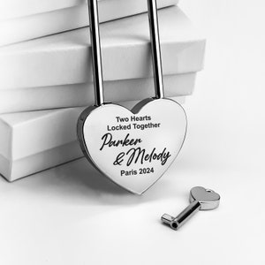 Personalized Heart Love Lock Custom Wedding Gift, Anniversary Gift for Couple, Unique Valentines Gift for Husband, Gift for Boyfriend