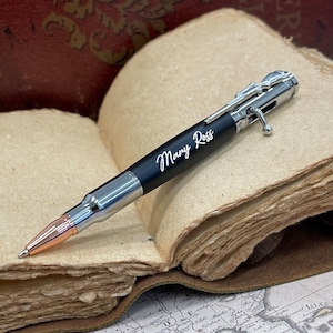 Personalized Bolt Action Pen - Engraved Refillable Gel Pen, Graduation, Teacher, Corporate Gift, Office Gift for Him, Men&#39;s Birthday Gift