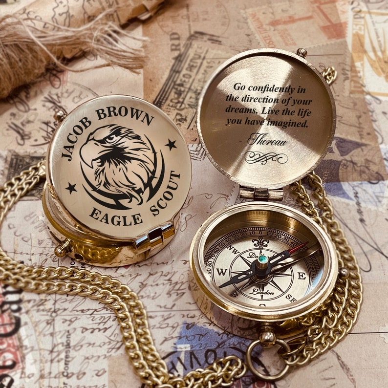 Personalized Compass Custom Wedding Gift Couple Anniversary Gift for Him, Boyfriend Gift Birthday Gift Groomsmen Gift Engagement Present image 5