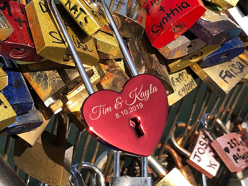 Personalized Love Lock Custom Engraved Love Lock With Key Gift Etsy