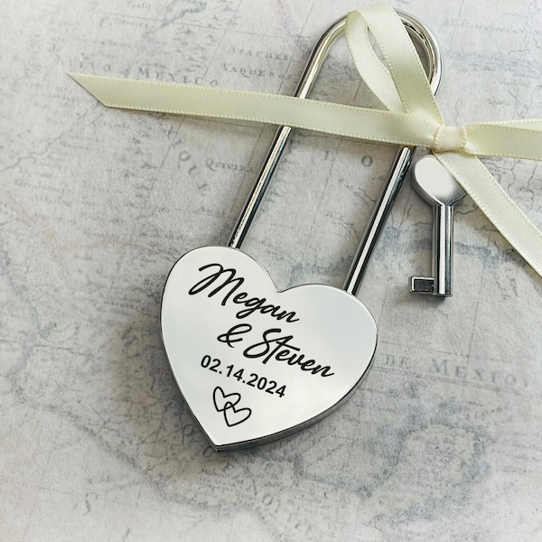 Personalized Large Padlock Wedding Anniversary Gift Custom Engraved Love Lock Personalized Padlock Valentine's Day Gift for Him