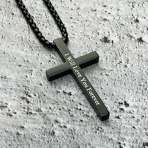 GIFTS FOR MEN ~ Personalized Men's Cross Necklace ~ Gift for Him ~ Necklace for Men ~ Custom Name Cross ~ Mens Elegant Gift ~