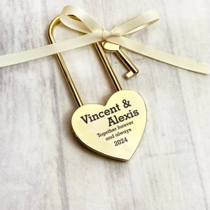 Personalized Wedding Love Lock Custom Engraved Padlock Gift for Couple, Anniversary Keepsake Valentines Day Gift for Him Romantic Lover Gift