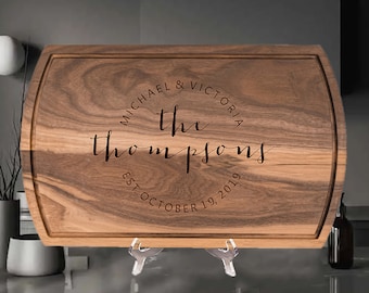 Personalized Family Name Cutting Board Last Name Gift Charcuterie Board, Housewarming Gift, Wedding Gift, 5th Anniversary Gift