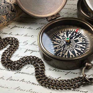 Personalized Brass Compass with Custom Engraving Unique Gift for Men, Wedding Gift for Fiancé, Boyfriend & Girlfriend Gifts image 4
