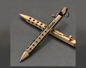 Gepersonaliseerde messing boutactiepen | Aangepast cadeau voor gegraveerde pen