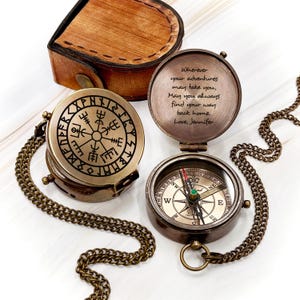 Customizable Compass Graduation Gift for Men Brass Compass with Engraving Retirement Gift for Coworker Personalized Colleague Christmas Gift