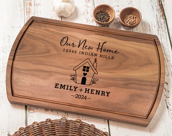 Personalisiertes Schneidebrett mit Gravur, Einweihungsgeschenk, Realtor Closing New Home Geschenk