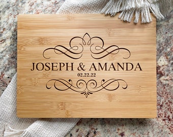 Custom Engraved Cutting Board - Personalized Wedding Gift - Charcuterie Board for Couples