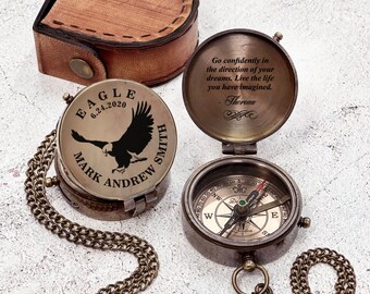 Personalized Gift for Men Name Compass First Father's Day Gifts for Dad Custom Gift for Men