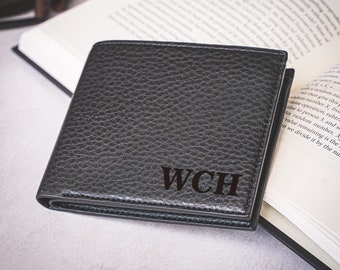 Bifold Leather Wallet for Men Custom Name Wallets Gift for Him