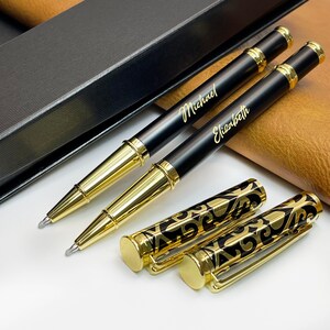 Engraved Rollerball Pen With Gold Decor, Executive Luxury Personalized ...