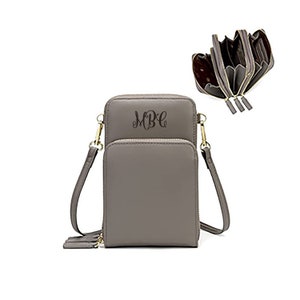 Leather Over Shoulder Crossbody Bag for Women Trendy Modern Travel Accessory, Vacation Essentials RFID Blocking Phone Holder Custom Wallet