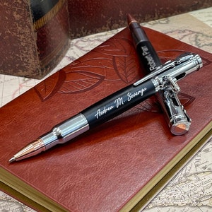 Custom Engraved Executive Pen Personalized Stainless Steel Bolt-Action Pens, Luxury Pen for Men, Anniversary Gift for Husband or Boyfriend