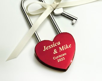 Custom Engraved Love Lock, Personalized Wedding Anniversary Gift