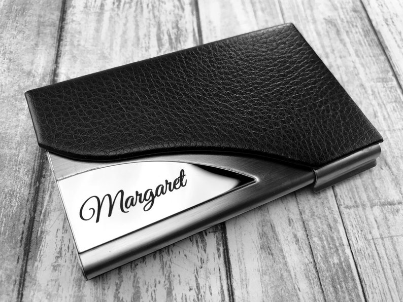 Personalized Business Card Holder Elegant and Slim Card Case Etsy
