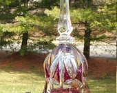 Vintage Crystal Bell by ECHT BLEIKRISTALL 24 Lead Crystal -Ruby Red and Clear- Made in Western German, Crystal Bells, Vintage Bells