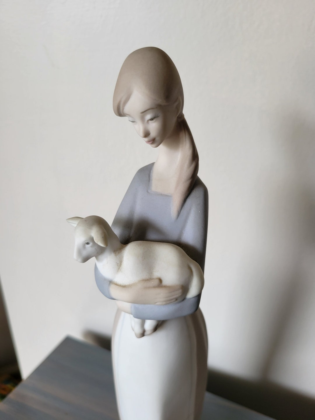 Lladro 4505 Girl With Lamb Figurine Matte Finished Lladro Etsy