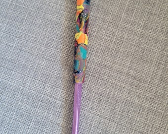 Polymer Clay Crochet Hook, Ergonomic Crochet Hook, Designer Crochet Hook, Susan Bates type G/6 Hook, Arthritis Crochet Hook