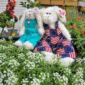 Ty Vintage Attic Treasures Ivy and Gloria,  Ty Attic Treasures, Ty Beanies, Ty Bunnies, Gloria, Ivy
