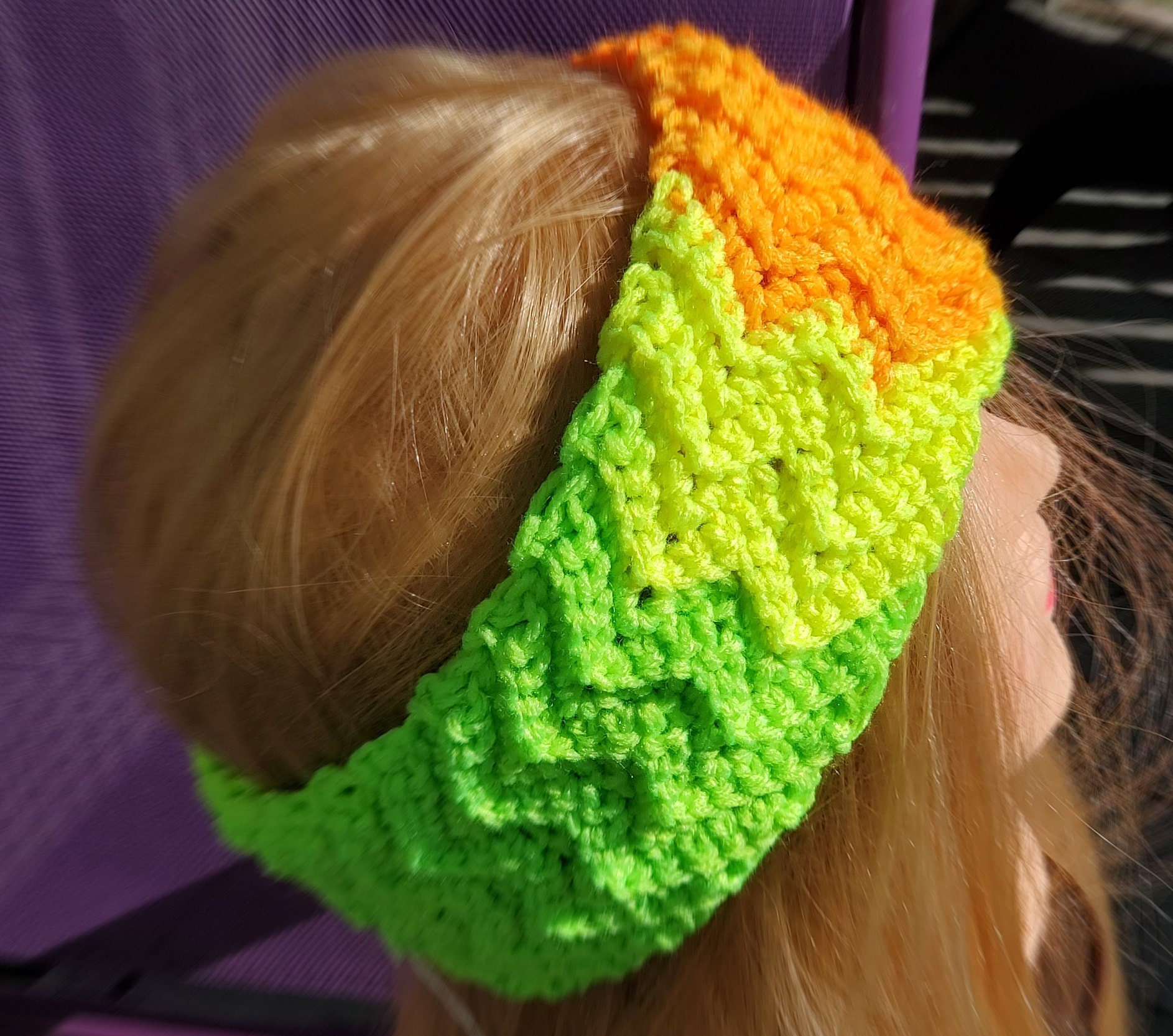 Handmade Neon Crocheted Headband, Unisex Ear Warmer - Etsy display picture 1