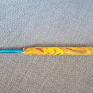 Polymer Clay Crochet Hook, Ergonomic Crochet Hook, Designer Crochet Hook, Susan Bates type H/8 Hook, Arthritis Crochet Hook
