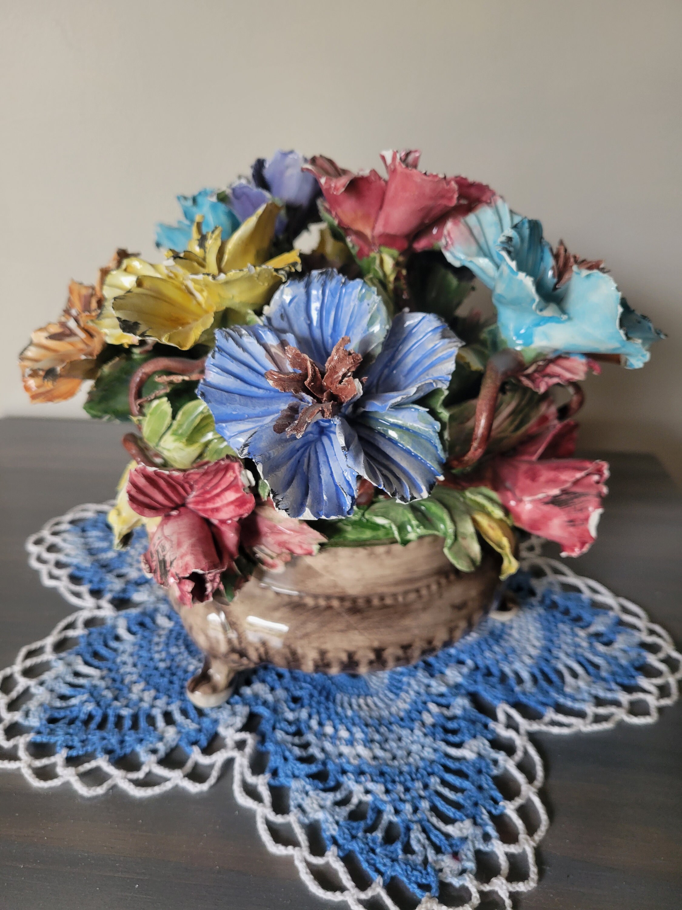 Capo Di Monte Basket of Flowers, Capodimonte, Capodimonte Flowers