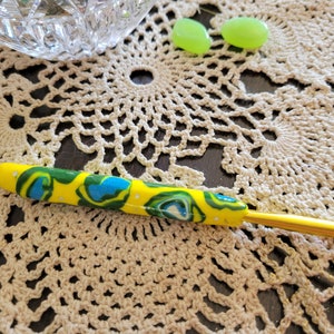 Bates crochet Hook J -6.0  Polymer Clay Inline  Crochet Hook, Susan Bates Hook, Size J Arthritis Crochet Hook, Hand made  Hook Crochet Hooks