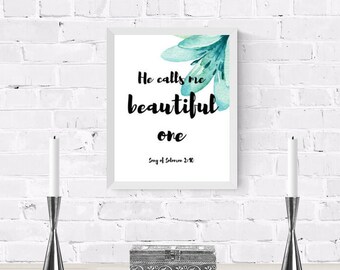 Song Of Solomon 2:10 - Printable Bible Verse - Christian Scripture Print - Printable Art Wall Decor - Christian Art Print - Instant Download