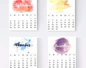 Printable 2021 Calendar - Watercolor Calendar 8x10 - 12 Month Calendar - Instant Download