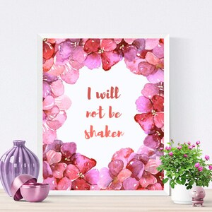 Psalm 16:8 - I Will Not Be Shaken - Printable Bible Verse - Printable Art Wall Decor - Scripture Print - Christian Art - Instant Download