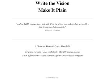 Christliches Visionboard-Set | Bibeltexte der King-James-Übersetzung, Gebetsvorlagen (Sofort-Download)