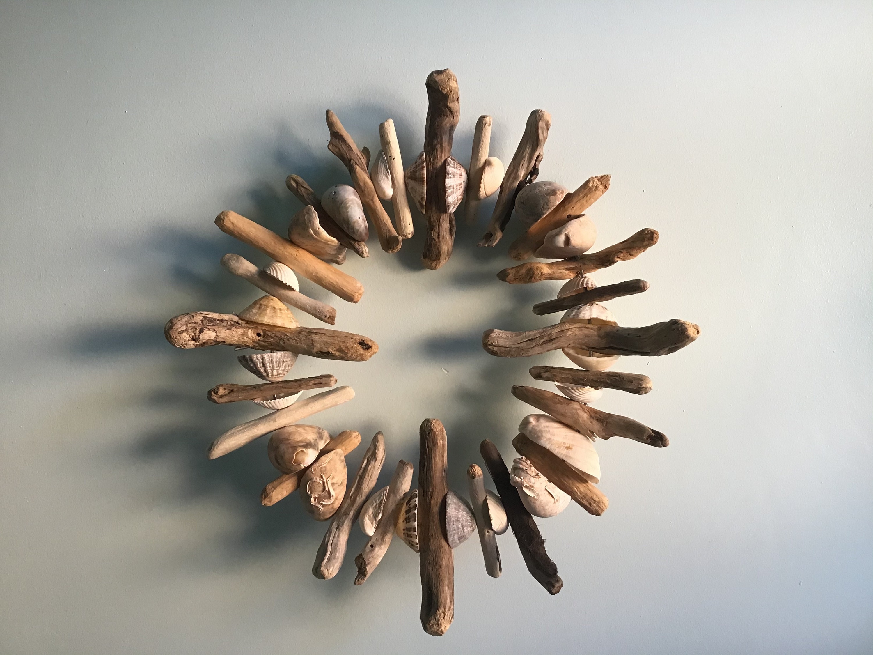 Couronne de Bois Flotté et Coquillages 12 Po