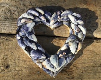 Mussel Shell Heart Wreath