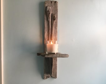 Driftwood Candle Sconce - Coastal Inspired Home Decor