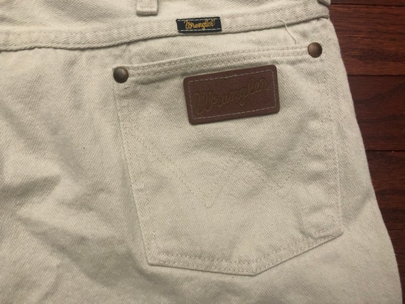 38 x 34 90's Wrangler Jeans men's beige denim tal… - image 4