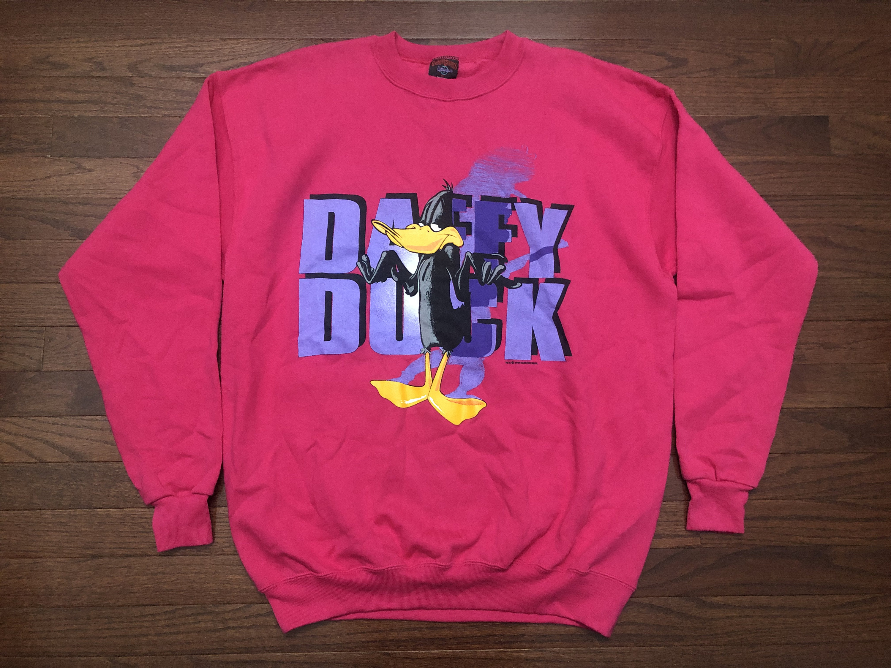XL 1994 Daffy Duck Sweatshirt Men's Pink Purple Vintage 90's