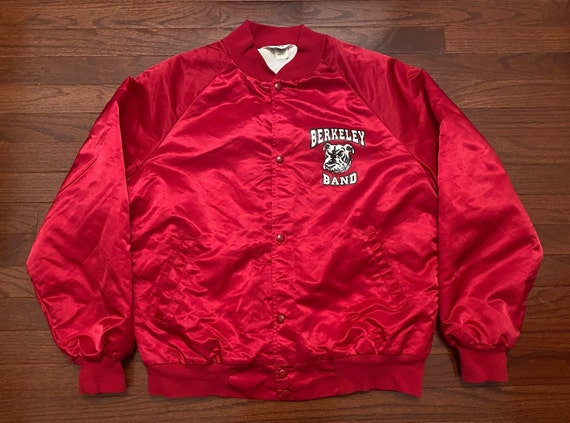 Large 80's Berkeley Bulldogs Band satin snap jack… - image 1