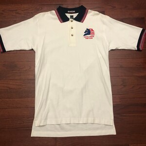 Small 90&#39;s Capital Region Pony Club polo shirt men&#39;s white blue red vintage 1990&#39;s sportswear golf E