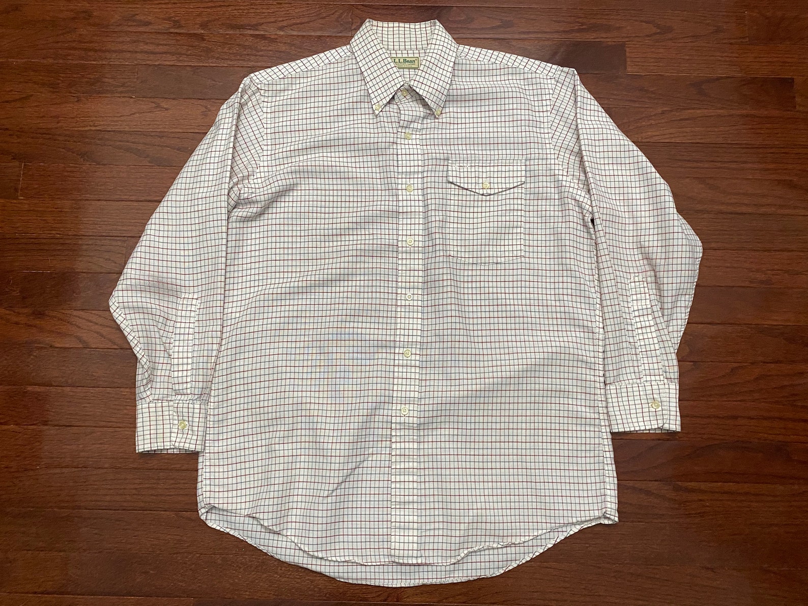 XL 90's L.L. Bean Men's Button Down Collar Shirt White - Etsy