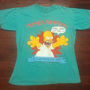 Small 1990 The Simpsons men&#39;s T shirt Homer Simpson Twentieth Century Fox Matt Groening vintage 1990&#39;s 90&#39;s Why You Little green E