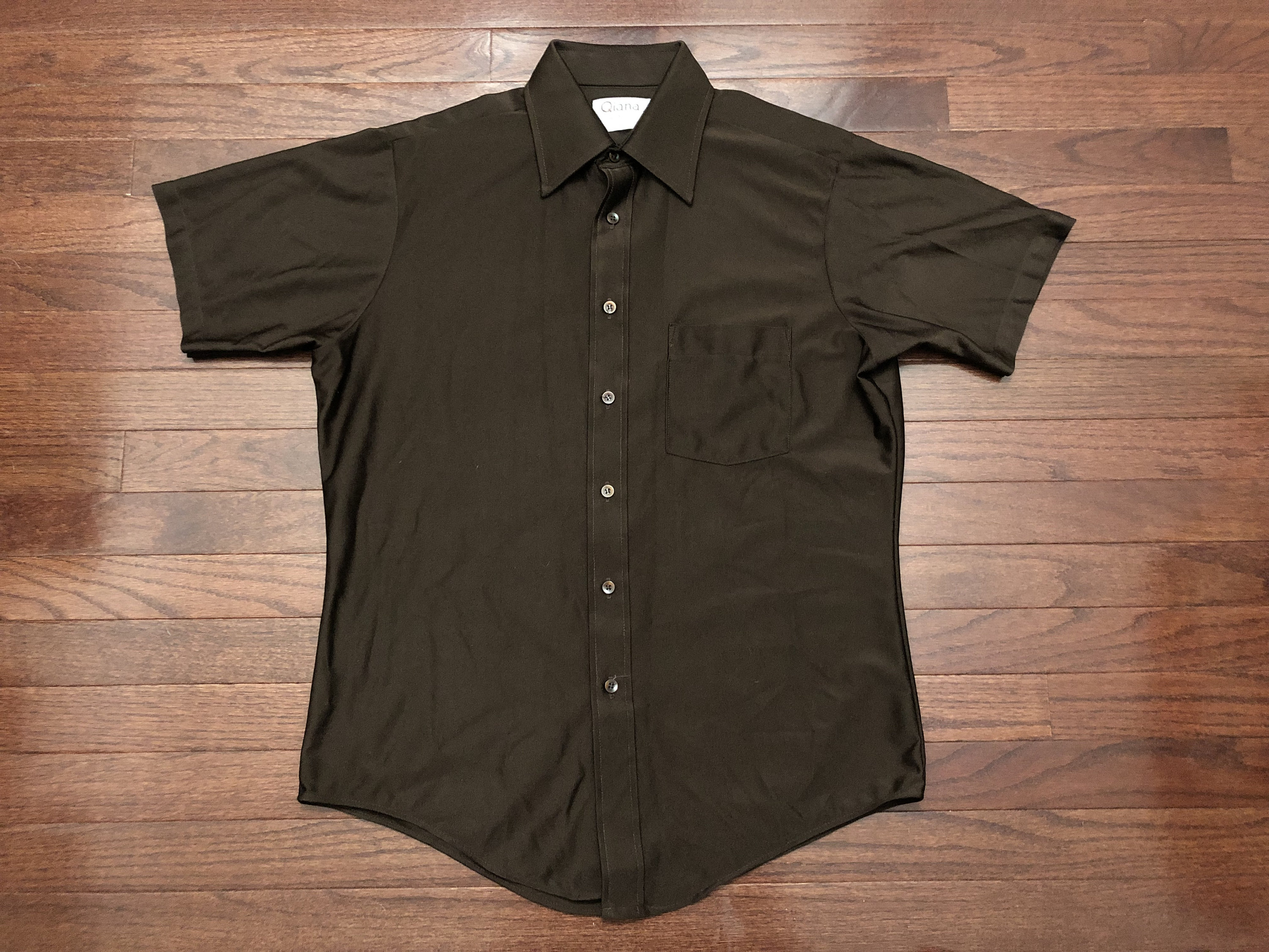 50s〜60s nylon dupont shirt Vtg 50s Dupont Shirt Dacron Nylon Loop Collar Sheer Atomic